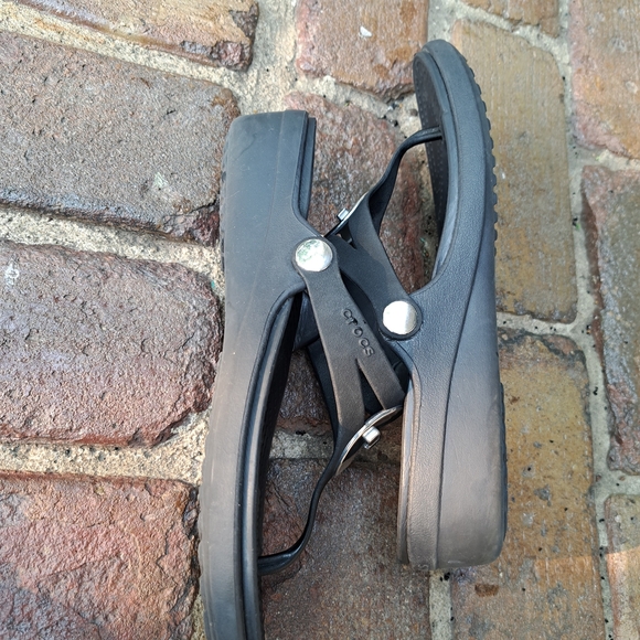 Crocs Black and Silver Sandals - Picture 4 of 5